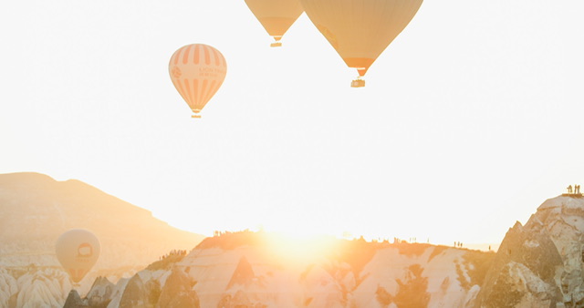 Balloons View in Cappadocia during Sunrise