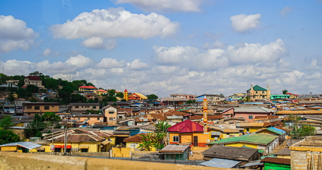 Colourful houses in Accra, Ghana