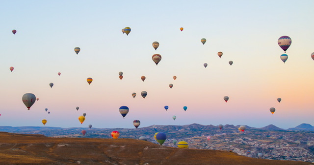 Balloons taking over the sky in Cappadocia